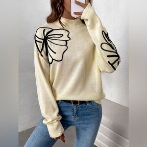 Perfee Mock Neck Dropped Shoulder Long Sleeve Sweater 10010035928